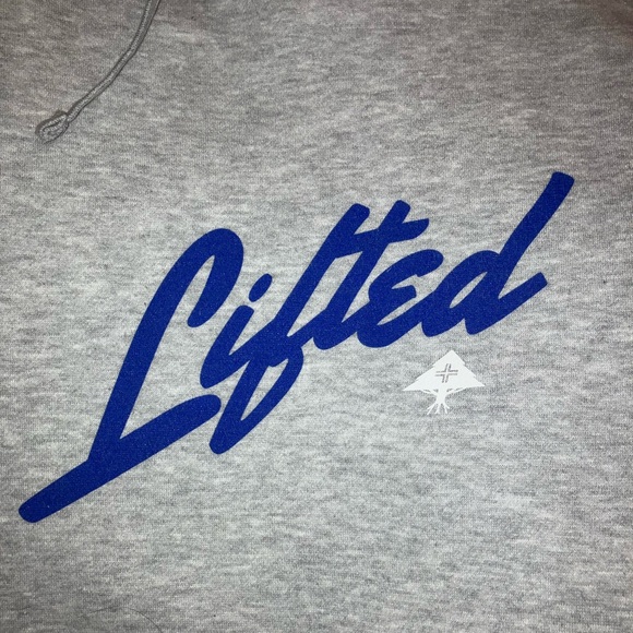 LRG Lifted Research Group Squared Script Pullover Hoodie in Heathered Gray Sz XL - Picture 2 of 4